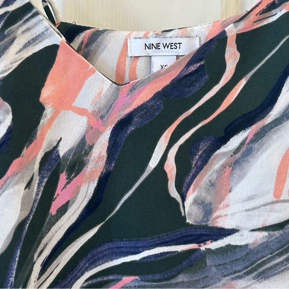 Nine West Women's Abstract Print Top - Multicolor - Picture 8 of 8